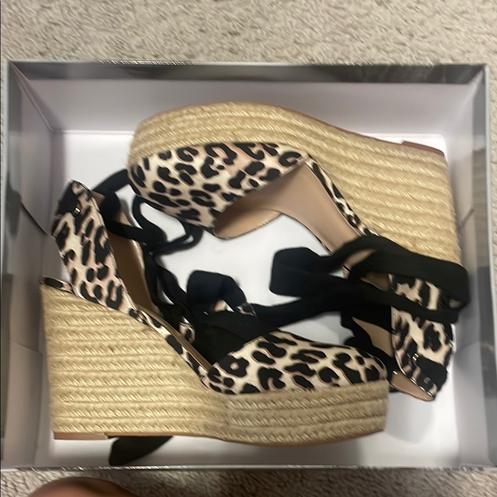 Leopard Print Wedge Espadrilles